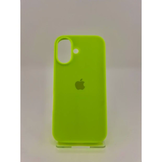 Оригінальний силіконовий чохол круглої форми для Apple iPhone 16 (27) трав'янистого зеленого кольору