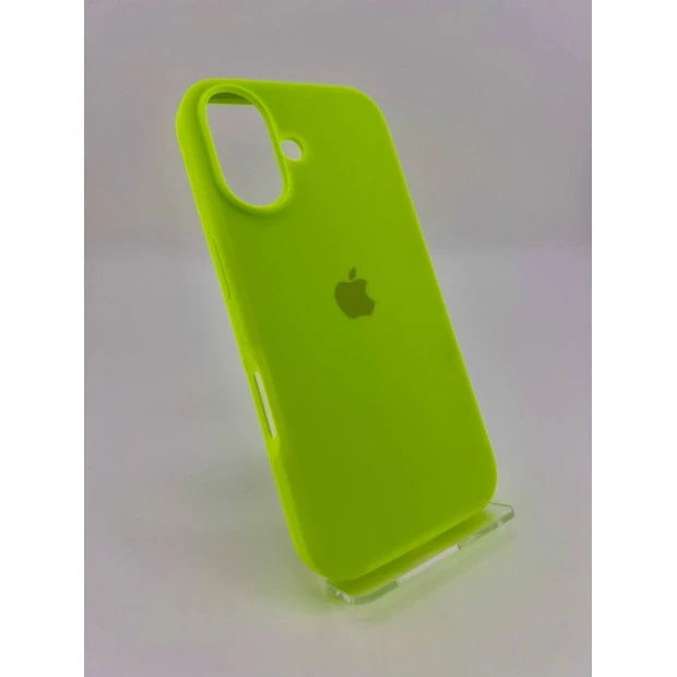 Оригінальний силіконовий чохол круглої форми для Apple iPhone 16 (27) трав'янистого зеленого кольору