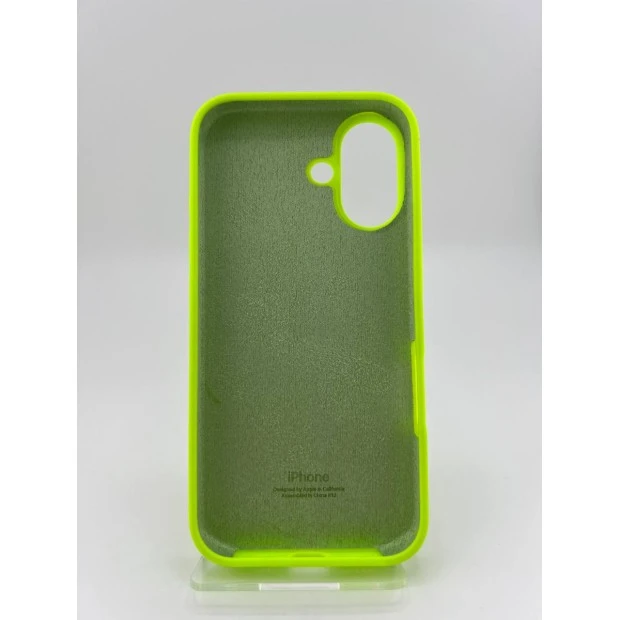 Оригінальний силіконовий чохол круглої форми для Apple iPhone 16 (27) трав'янистого зеленого кольору