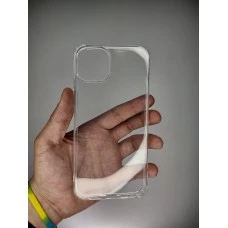 Чехол силиконовый 6D Apple iPhone 15 Plus (Прозрачный)