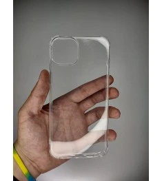 Чехол силиконовый 6D Apple iPhone 15 Plus (Прозрачный)