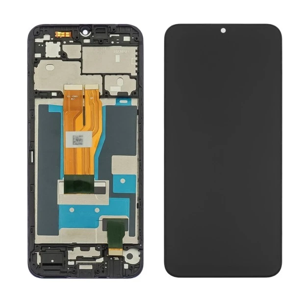 Дисплей для Realme C33 с чёрным тачскрином и корпусной рамкой