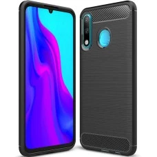 Силикон Polished Carbon Huawei P30 Lite (Чёрный)