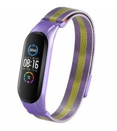 Ремешок Milanese Loop Color Xiaomi Mi Band 5 (Сиренево-золотой)