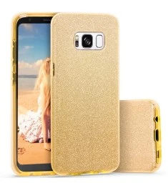 Силіконовий чохол з блискітками для Samsung Galaxy S8 Plus (Золотий)