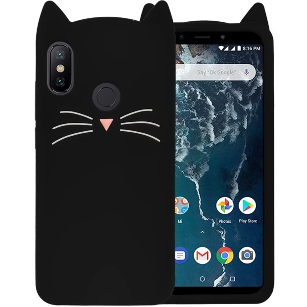 Силикон Kitty Case Xiaomi Redmi 6 Pro / Mi A2 Lite (Черный)