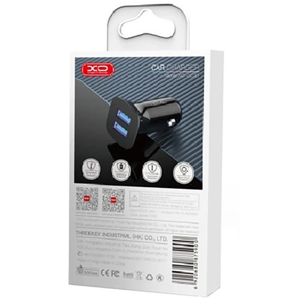 AC adapter XO CC31 2USB 2.4A 12W PC (Black)