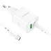 Borofone BN7 QC PD USB Power Adapter 1 Type-C  /  1 USB + Type-C to Type-C Cable (White)