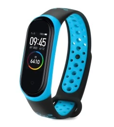 Ремешок Nike Style Xiaomi Mi Band 3 / Mi Band 4 (Чёрно-голубой)