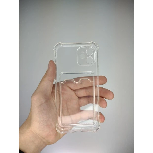 Силикон WS Card Case Apple iPhone 12 (прозрачный)