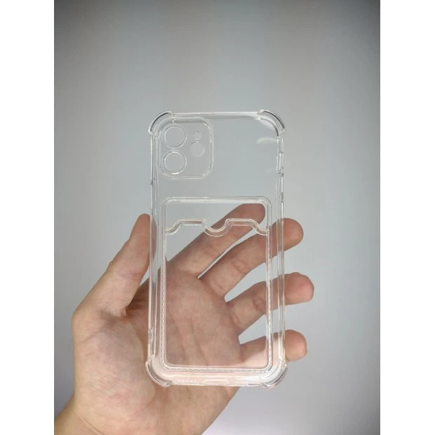 Силикон WS Card Case Apple iPhone 12 (прозрачный)