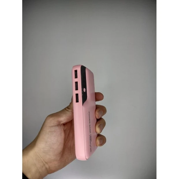 PowerBank Display Led 3USB 10000mAh (Pink)