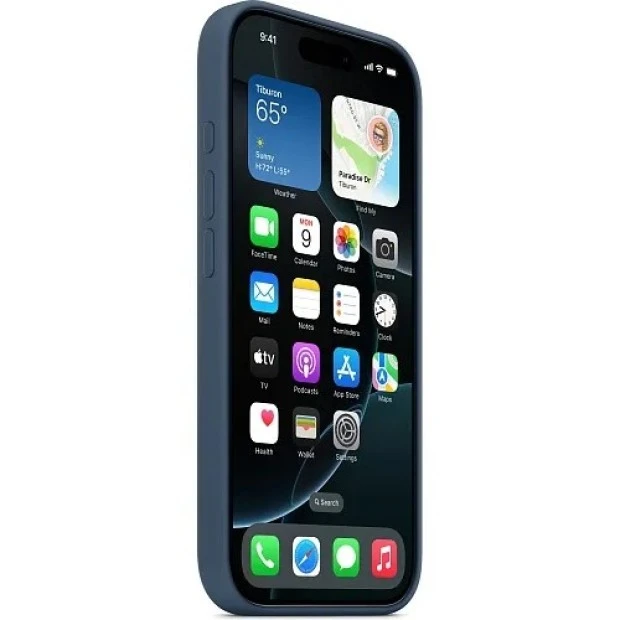 Чохол Silicone Case with MagSafe для Apple iPhone 16 Pro (Denim) (Оригінал)