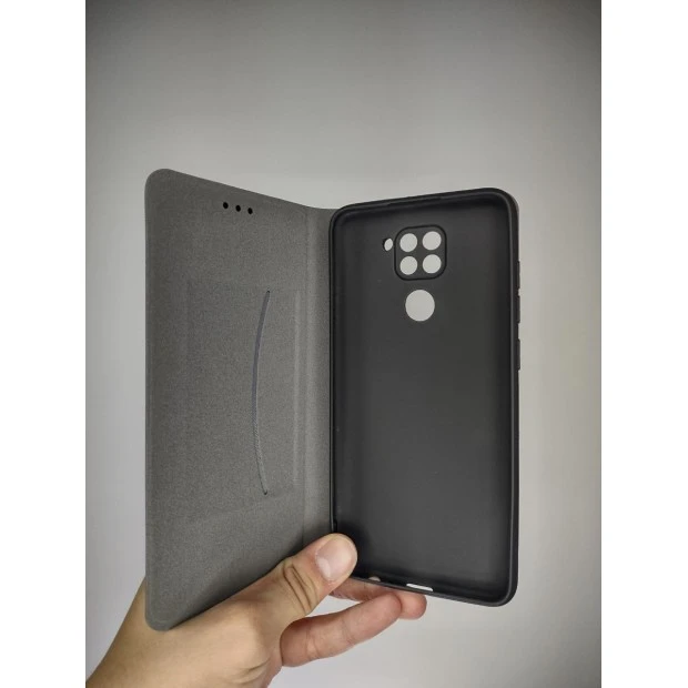 Чехол-книжка Leather Book Xiaomi Redmi Note 9 / Redmi 10X (Серый)