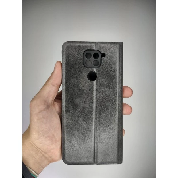 Чехол-книжка Leather Book Xiaomi Redmi Note 9 / Redmi 10X (Серый)