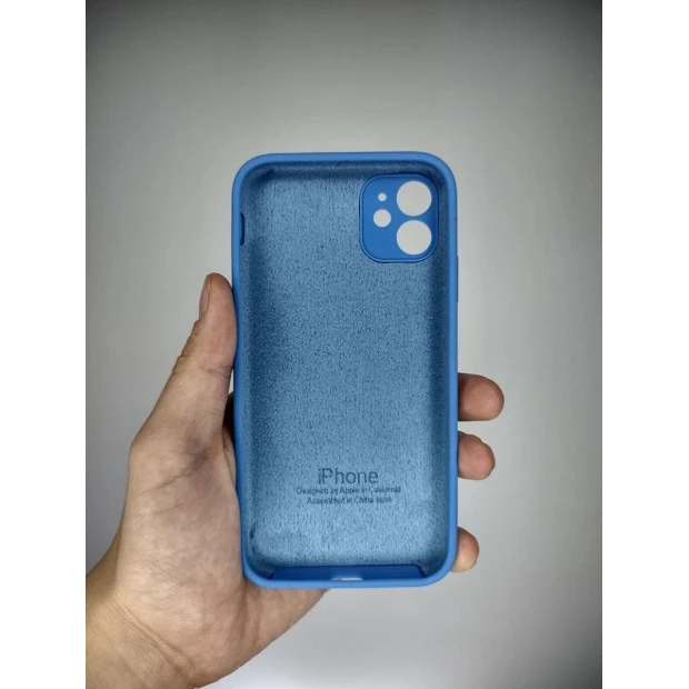 Силіконовий чохол Original Square RoundCam для Apple iPhone 11 (45) відтінку Denim Blue.