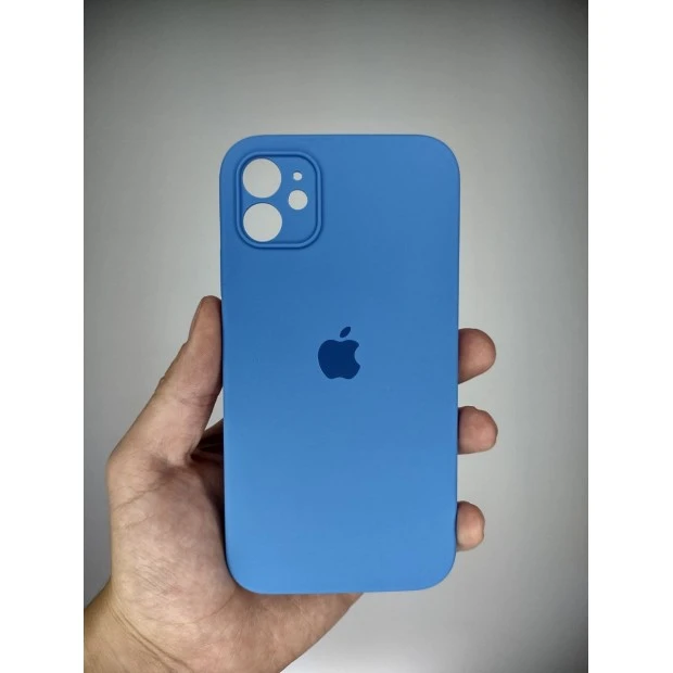 Силіконовий чохол Original Square RoundCam для Apple iPhone 11 (45) відтінку Denim Blue.