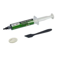 Термопаста силиконовая Relife RL-407, 20 gr в шприце, чёрная, теплопроводность 6 W/mK