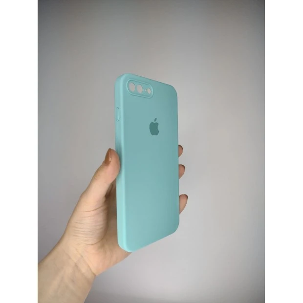 Силіконовий оригінальний чохол Square RoundCam для Apple iPhone 7 Plus  /  8 Plus (23) Морський Синій.