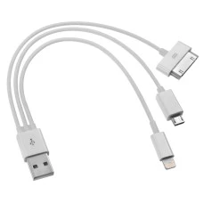 USB-кабель 3 в 1 (Lightning / MicroUSB / 30-pin)  (Белый)