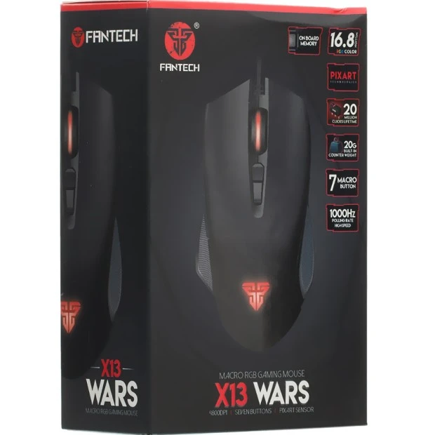 мышь проводная USB Fantech X13 Wars (Чёрный)