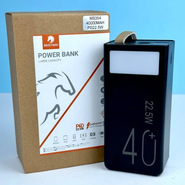 PowerBank Mustang MS-354 40000mAh 22.5W (Black), Харків, Київ, Україна