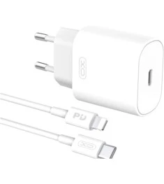 СЗУ-адаптер XO L91 25W (1Type-C) + кабель Type-C (Белый)