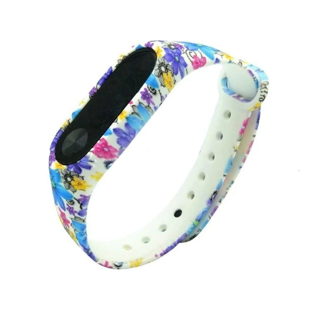 Ремешок Original Design Xiaomi Mi Band 2 Рисунок (Орхидея, Синий)