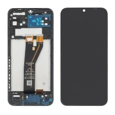 Дисплей для Samsung A146B Galaxy A14 (2023) REV V0.4 с чёрным тачскрином и корпусной рамкой