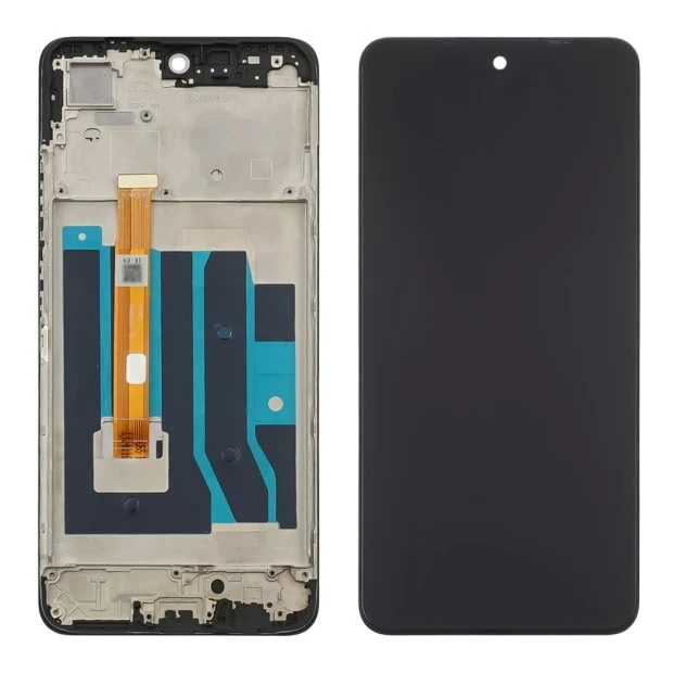 Дисплей для Realme C65 (4G) с чёрным тачскрином и серой корпусной рамкой