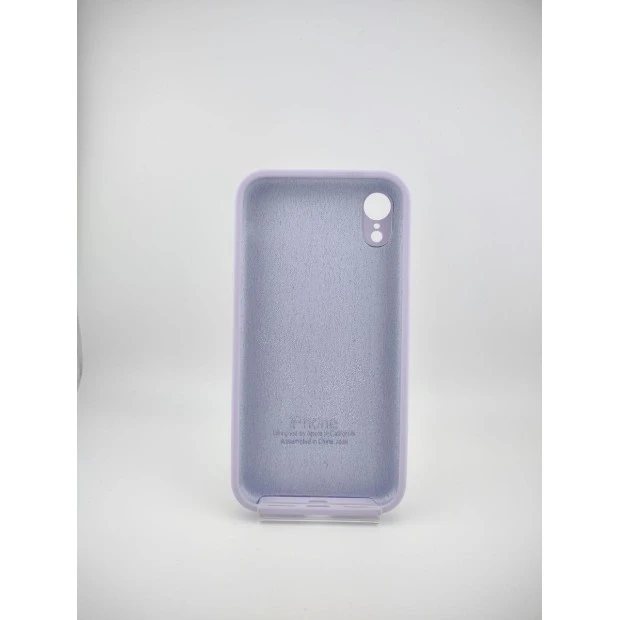 Силіконовий оригінальний квадратний круглий чохол для Apple iPhone XR (71) Світло-гліциній
