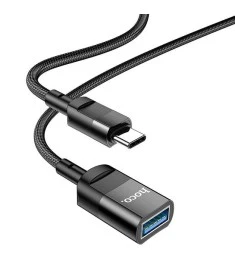 OTG-переходник Hoco U107 (1.2m) (USB-Type-C) (Чёрный)