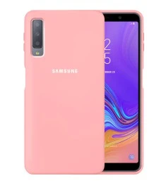 Силикон Original 360 Case Logo Samsung Galaxy A7 (2018) A750 (Розовый)