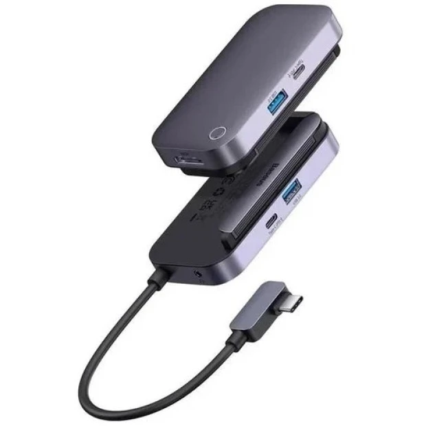 Адаптер USB HUB Baseus PadJoy (Type-C на 1USB3.0 + 1Type-C + 1HDMI) (Сірий) WKWJ000013