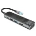 Переходник USB HUB Hoco HB23 Adapter Converter (HDTV+USB3.0+USB2.0+SD+RJ45+PD) Metal Grey Переходник USB HUB Hoco HB23 Adapter Converter (HDTV+USB3.0+USB2.0+SD+RJ45+PD) Metal Grey