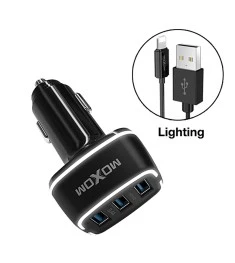 АЗУ-адаптер Moxom MX-VC01 + Lightning-кабель (Чёрный)