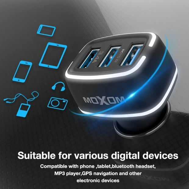 АЗУ-адаптер Moxom MX-VC01 + Lightning-кабель (Чёрный)