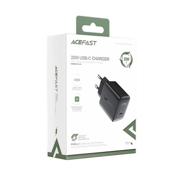 Acefast A1 PD 20W 1Type-C Charger Adapter (Black)