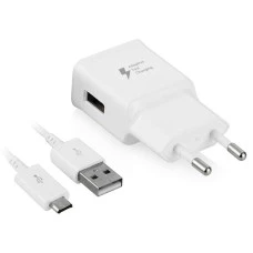 СЗУ-адаптер Samsung Fast Charge EP-TA300 + microUSB-кабель