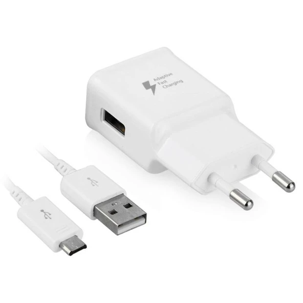 СЗУ-адаптер Samsung Fast Charge EP-TA300 + microUSB-кабель