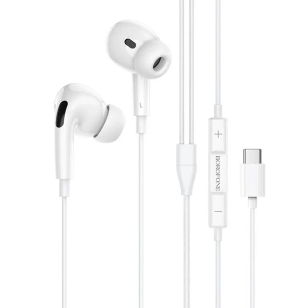 Проводные наушники-гарнитура вакуумные Borofone BM30 Pro (Type-C) (Белый)