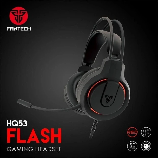 Проводные накладные наушники-гарнитура Fantech HQ53 Flash (Чёрный)