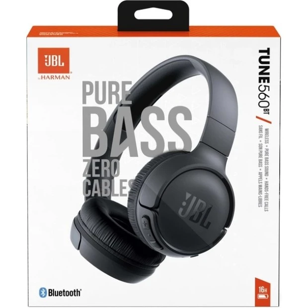 Беспроводные накладные наушники-гарнитура JBL Tune 560BT (Чёрный)