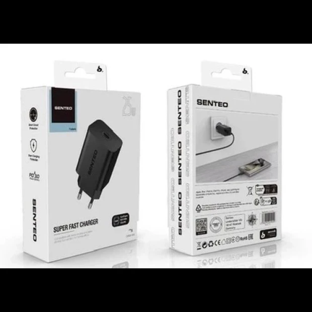 Адаптер живлення USB Senteo Z-13 PD 25W (1 Type-C) (Чорний)