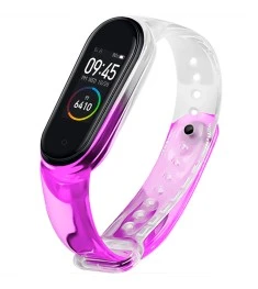 Ремешок Neon Clear Design Xiaomi Mi Band 3 / Band 4 (Фиолетовый)