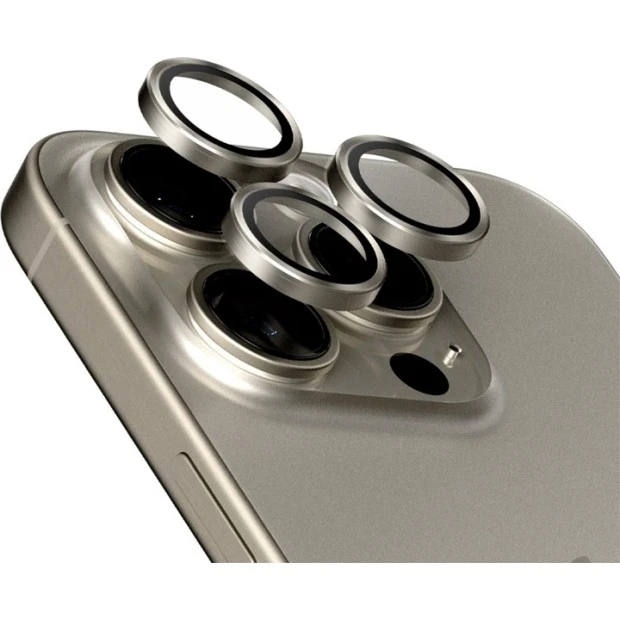 Захисне скло на камеру iLera FocusPro Lens для Apple iPhone 15 Pro  /  15 Pro Max (Чорний Титан)