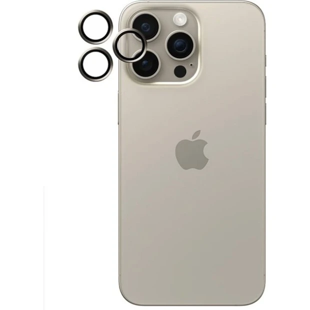 Захисне скло на камеру iLera FocusPro Lens для Apple iPhone 15 Pro  /  15 Pro Max (Чорний Титан)