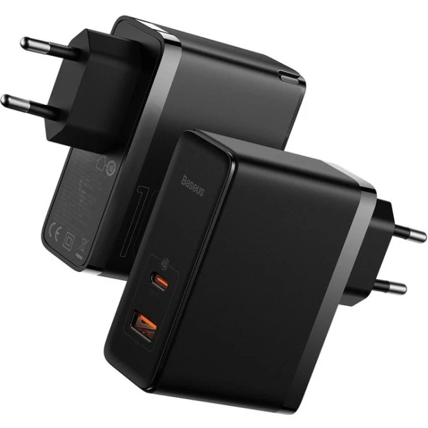 Baseus GaN5 Pro 100W Adapter (Type-C  /  USB) + Type-C to Type-C Cable (Black) CCGP090201