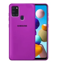 Силикон Original 360 Case Logo Samsung Galaxy A21S (2020) A217 (Сиреневый)