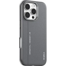 Накладка Blueo Premium Leather MagSafe Apple iPhone 16 Pro Max (Grey)